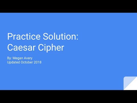 Practice Solution Caesar Cipher
