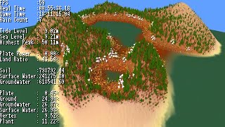 地殻変動で島と海が生成され、森林が島を覆い尽くすまで【ノーカット放置プレイ】