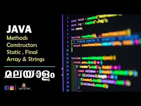 Java Programming Malayalam Methods Constructors Java For Selenium Automation Testing Java