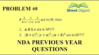 Download the video "Problem 68 || Check if they are in AP and GP || NDA-2 2021 Previous year Math Question"