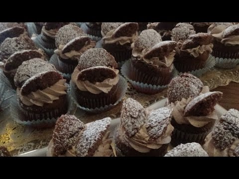 Les Cupcakes à la mousse au chocolat/حلوى بكريمة الشوكولا بطريقة سهلة