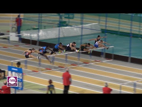 Aubière 2018 : Finale 60 m haies Espoirs M (Wilfried Happio en 7''82)