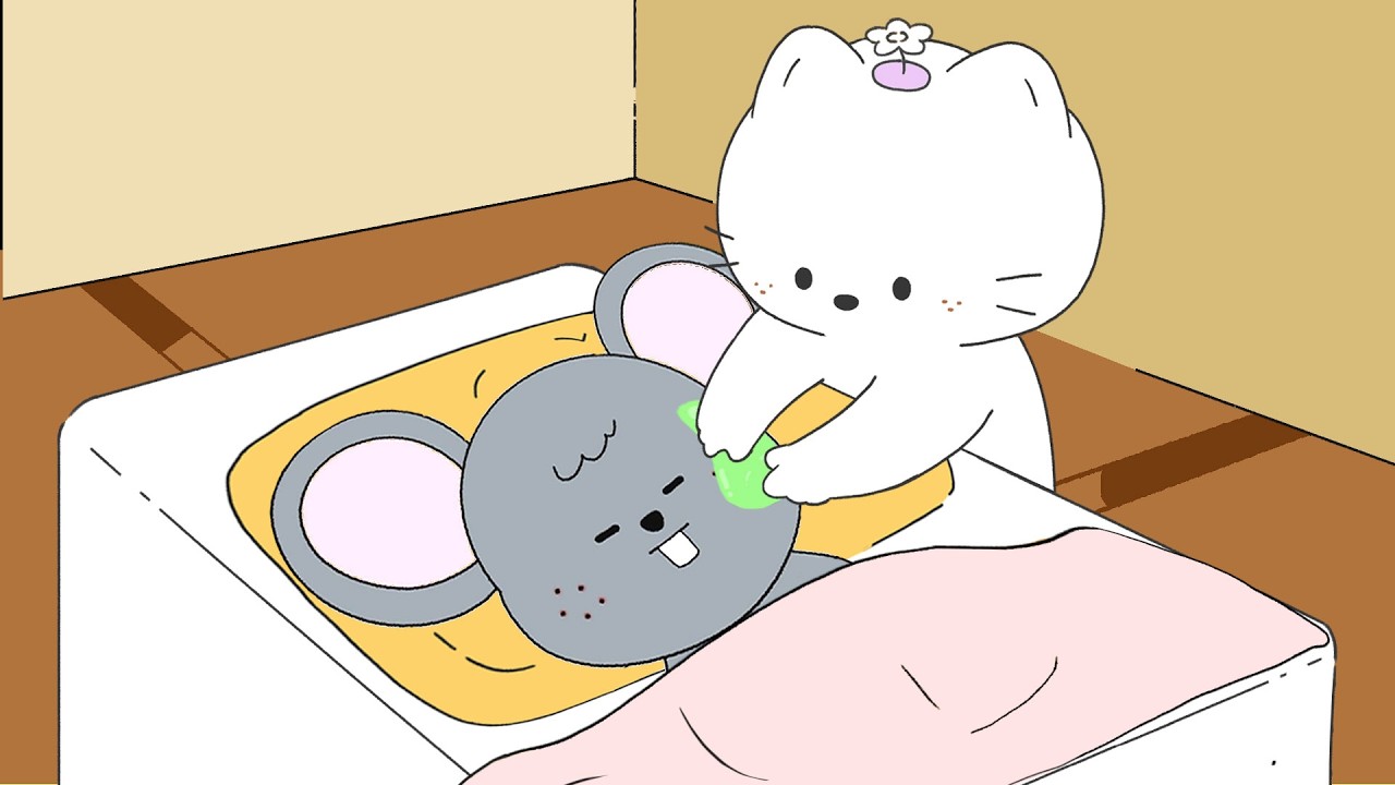 Mizu Cares for Chiko | A Cozy Moment with Dosu, Chiko and Mizu | ASMR Animation | Life in Shirakawa