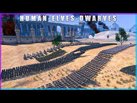 HUMANS, ELVES, DWARVES AGAINTS THE SAURON ARMY - UEBS 2 | BATTLE SIMULATOR 2