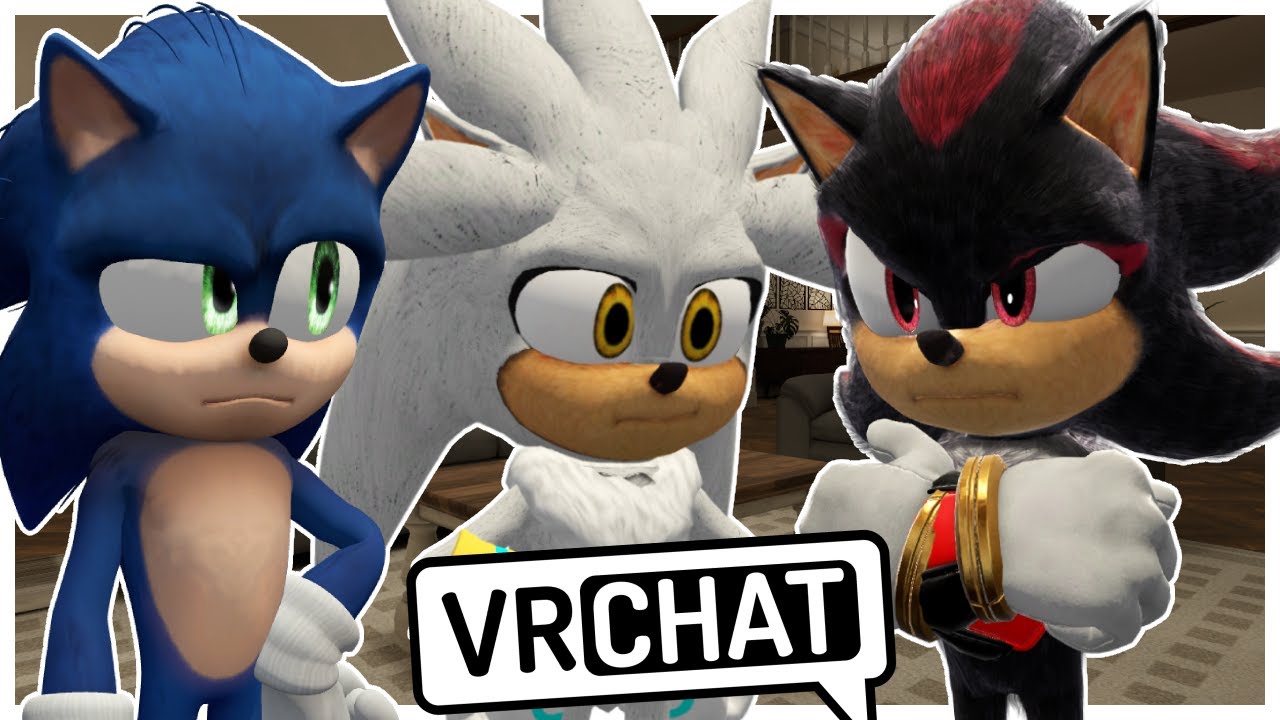 Movie Sonic and Movie Shadow Meet Movie Silver In VRCHAT!!
