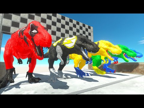 5 Tyrannosaurus Rex Justice League Speed Race Championship - Animal Revolt Battle Simulator
