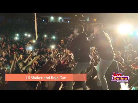 Lil Shaker and Kojo Cue perform at the Joy FM Open House Party at UPSA
