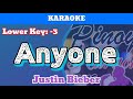 Anyone by Justin Bieber (Karaoke : Lower Key : -3)