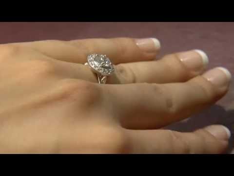 VR1029 1.26ct Antique Style Diamond Halo engagement ring