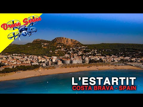 Estartit - Drone Series - The Costa Brava, Spain - Beach, Harbor, Roca Maura and Castell de Montgri