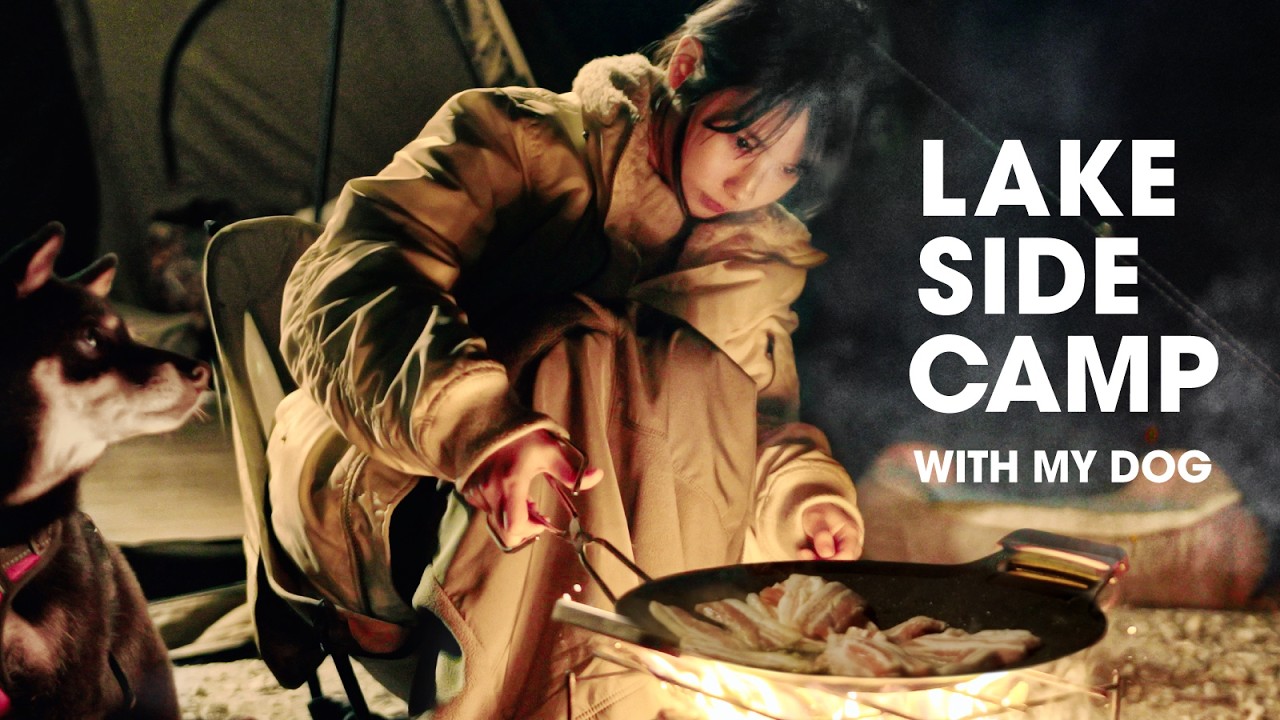 【キャンプ女子】女子二人で穴場の湖畔チルタイム｜疲れたときは柴犬とただ過ごす癒しの夜｜Relaxing Lakeside Camp