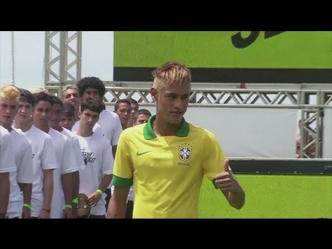 Neymar shows off new Brazil kit