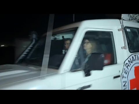 Released hostages cross Rafah to Egypt aboard Red Cross convoy | AFP