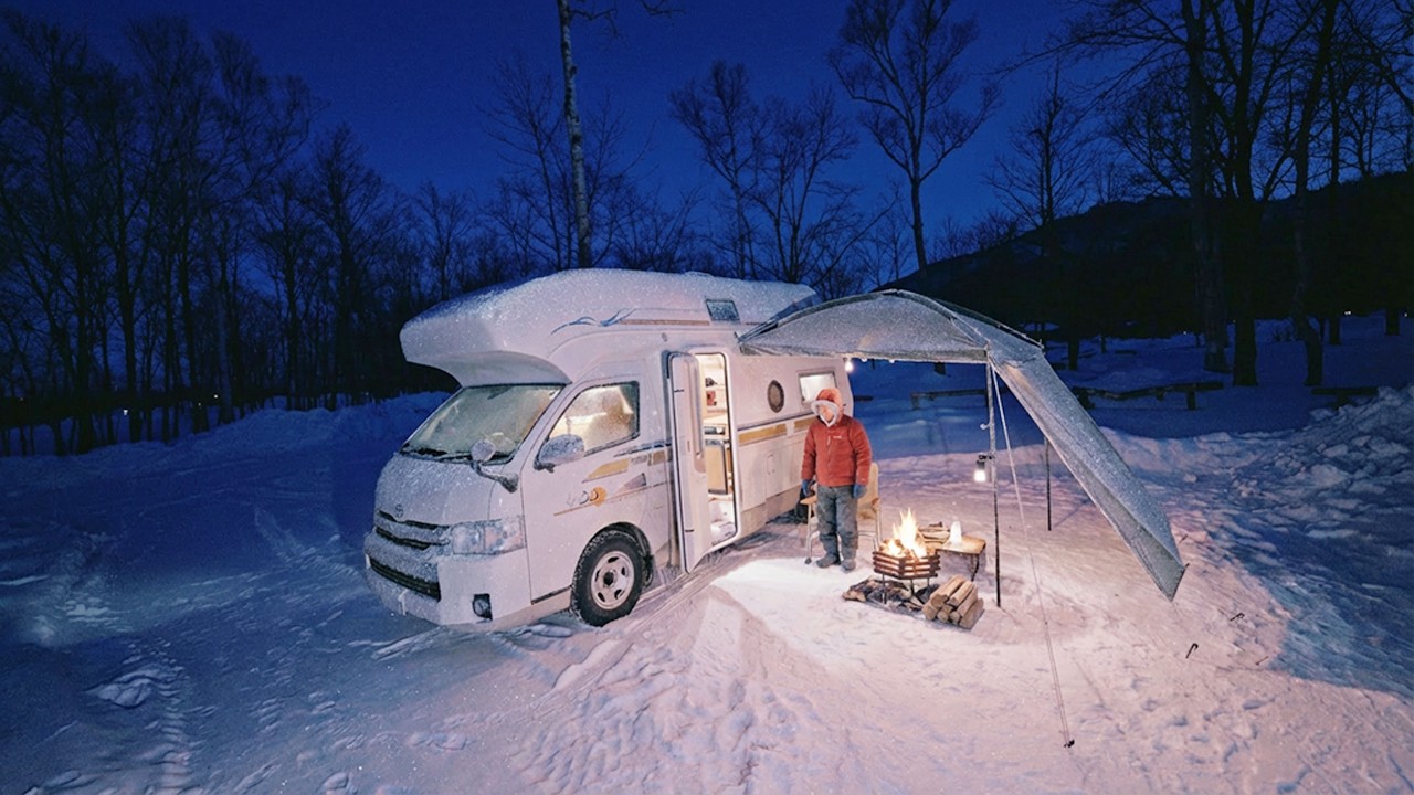 【総集編】危険な厳冬北海道１週間旅。大雪警報！−17℃！単独事故！トラブル続出車中泊の旅【ハイエースキャンピングカー】
