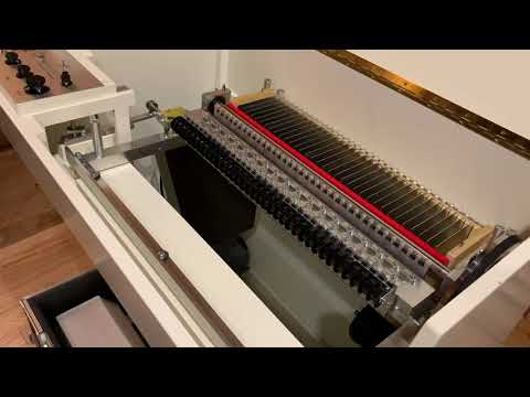 Changing the tape cartridge on a Mellotron at The Bunker Studio.