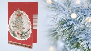 Оригинална Коледна картичка с декупаж