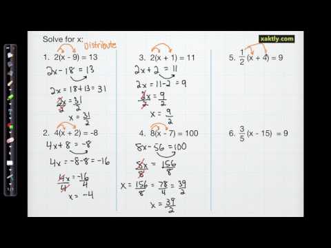 Basic Algebra: six examples introducing the distributive property