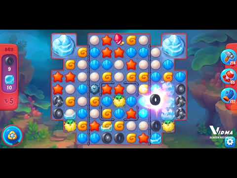 Fishdom. 8411 hard level no boosters and diamonds. 10 moves