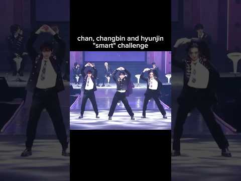bang chan, changbin, hyunjin smart challenge skz fanmeeting #straykids #lesserafim #challenge