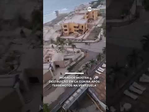Morador mostra destruição em La Guaira após terremotos na Venezuela |  #sbtnews