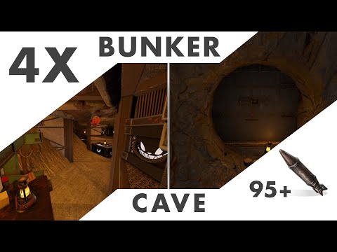 TUNNEL - Cosy 4X BUNKER CAVE Base for Small Caves - RUST 2024