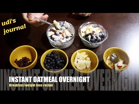 Instant Oatmeal Overnight Breakfast Recipe | Weight loss Recipe| Instant Oats Recipes |Udi's Journal