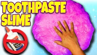 How to make GIANT TOOTHPASTE SLIME without GLUE! Super Easy Slime