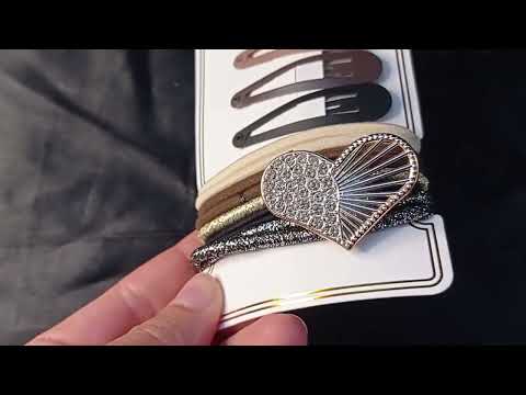 CARTELA TIC TAC E ELÁSTICO CABELO CORAÇÃO 12 PEÇAS