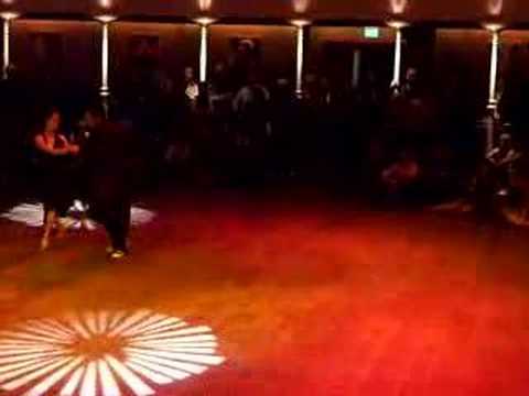  Juana Sepulveda  and  Mariano Frumboli  are  dancing  to  the  tango  "  Pata Ancha  "