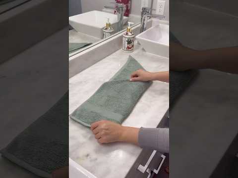 A beautiful way to fold a hand towel✨. #home #towels #folding #hack #aesthetic #family #life
