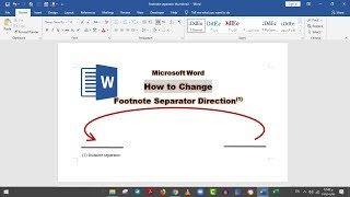 how to change, modify, and delete footnote separator in a word document