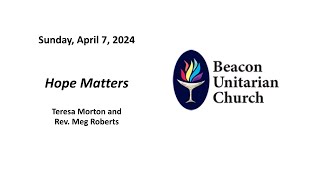 April 7, 2024: Hope Matters with Teresa Morton and Rev. Meg Roberts