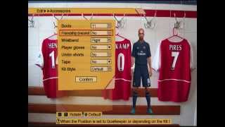 preview picture of video 'Arsenal Faces and New Away Kit 2010 - PES 2009!'