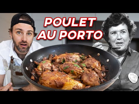 Julia Child's Poulet au Porto (Roast Chicken with Port Wine, Cream and Mushrooms) | Jamie & Julia