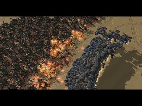 Starcraft 2 - 500 Queens vs 100 Battlecruisers