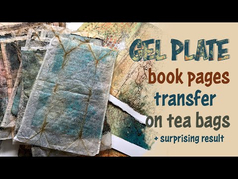 🇩🇪 🇬🇧 GEL PLATE - Transfer Printing of book pages on tea bags - Transferdruck auf Teebeutel