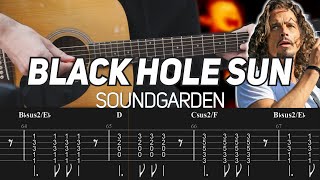 Soundgarden - Black Hole Sun (Acoustic Guitar lesson with TAB)