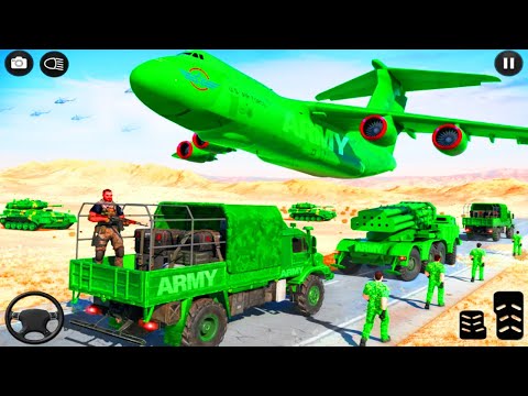 US Army Vehicles Transporter Truck Simulator Game - Army Truck Airplane Transport - Android Gameplay