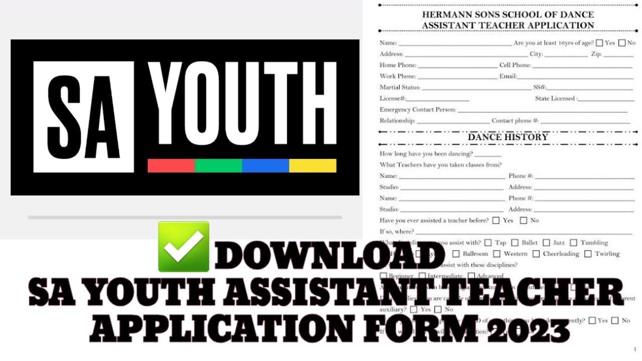 How to download SA youth Assistant teacher Application Form 2026 in Pdf