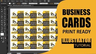 Business Card Print Ready on 12x18 Sheet | Illustrator Tutorial