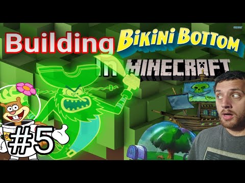 Building Bikini Bottom In Minecraft | Part 5 | Sandy's Tree dome And The Flying Dutchman's Ship