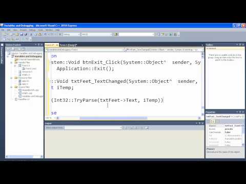Visual C++ 2010 Express Tutorial 3 - Variables and Debugging - Error Checking Breakpoints