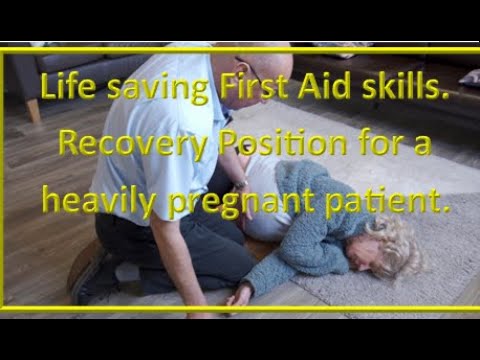 First Aid skills. The Recovery Position for a heavily pregnant person.