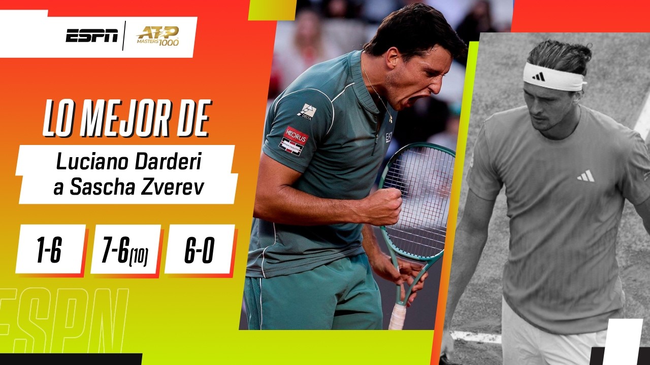 ¡BATACAZO EN ROMA! EN UN PARTIDAZO, DARDERI SE REPUSO Y ELIMINÓ A ZVEREV EN OCTAVOS | RESUMEN