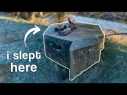 Stealth Camping on Abandoned WW2 Pillbox [Below Freezing]