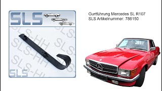 Mercedes R107/W107: Montaż prowadnicy pasa pod zagłówkiem