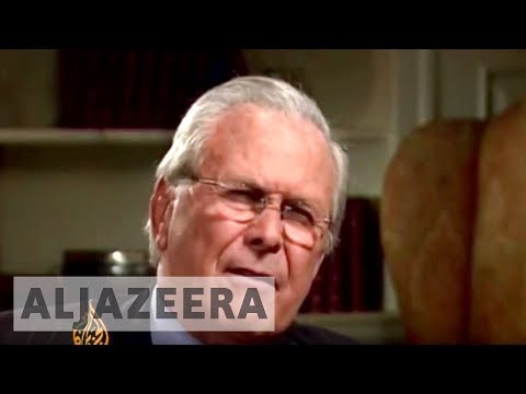 , title : 'Rumsfeld in heated conversation with Al Jazeera'