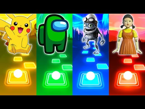 Pikachu vs Among Us vs Crazy Frog vs Squid Game - Tiles Hop