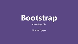 How to Center a Div in Bootstrap