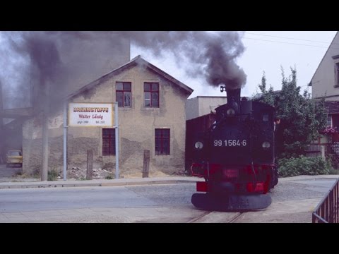 Reichsbahn-Nostalgie: Rollwagen-Zug auf der Döllnitzbahn Oschatz-Kemmlitz (1991)